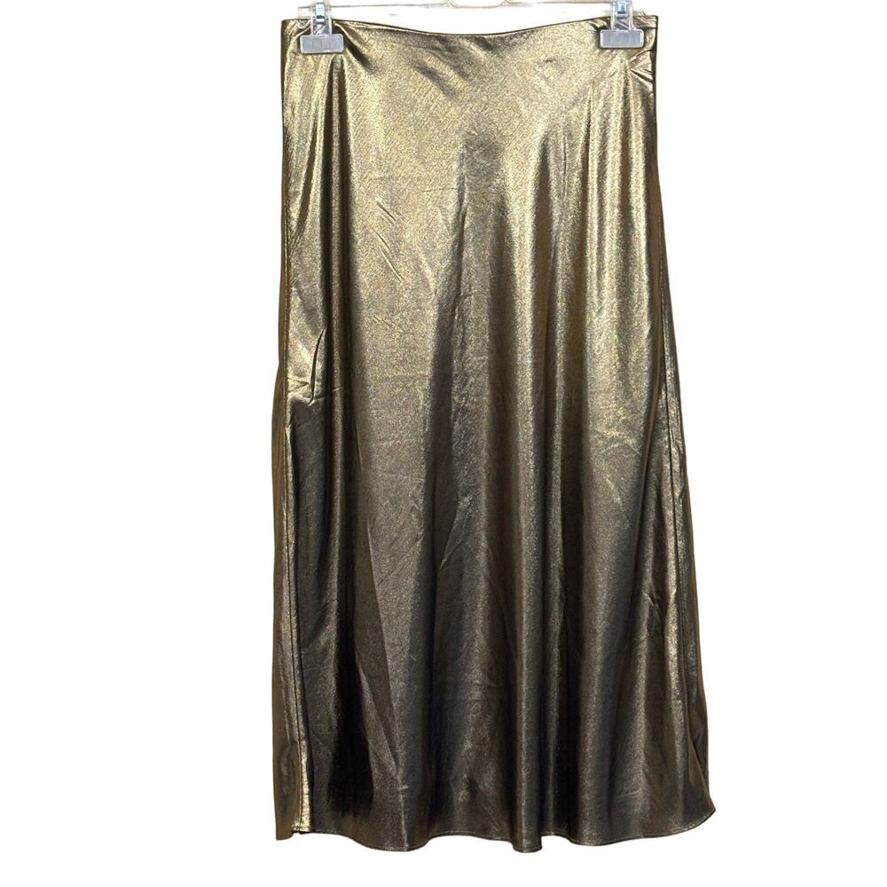J. Crew Gwyneth gold lame maxi slip skirt,shiny, bling, whimsical, holiday party